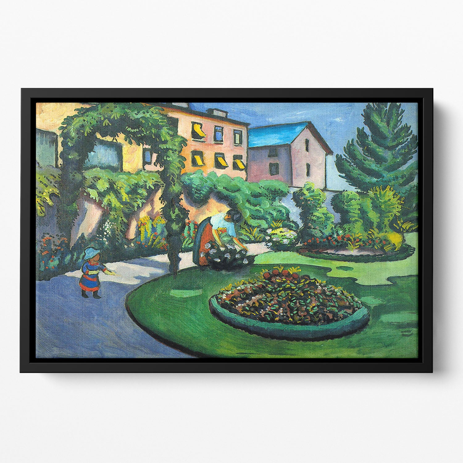 Garden image by Macke Floating Framed Canvas - Canvas Art Rocks - 2