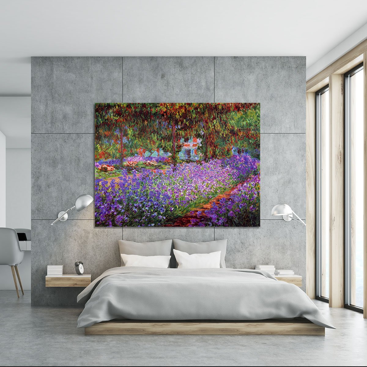 Garden in Giverny by Monet Canvas Print or Poster