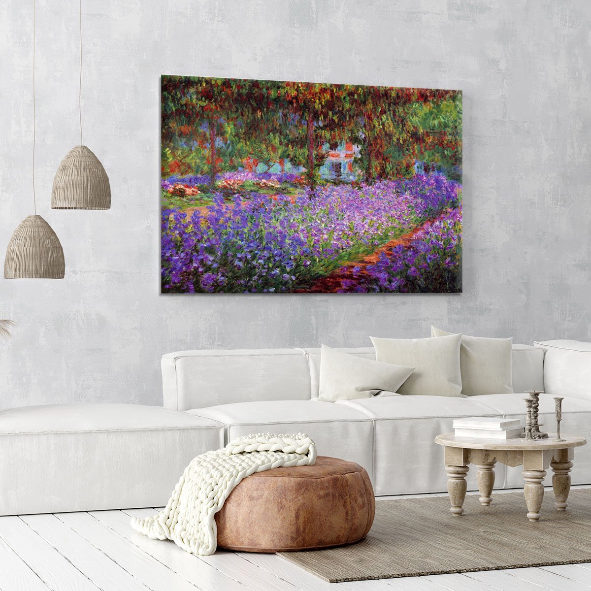 Garden in Giverny by Monet Canvas Print or Poster