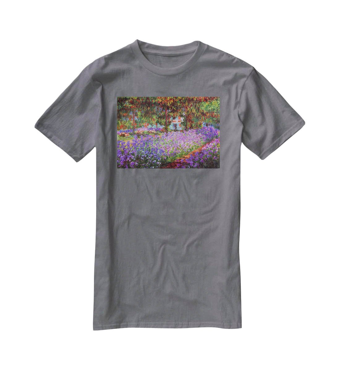 Garden in Giverny by Monet T-Shirt - Canvas Art Rocks - 3
