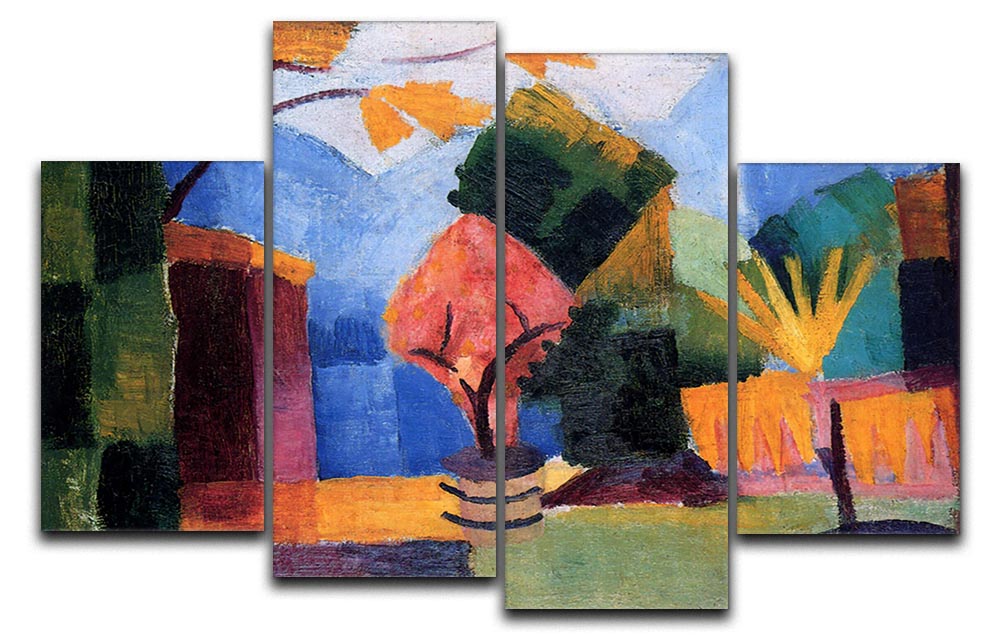 Garden on the lake of Thun by Macke 4 Split Panel Canvas - Canvas Art Rocks - 1
