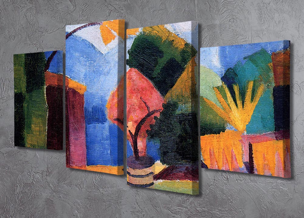 Garden on the lake of Thun by Macke 4 Split Panel Canvas - Canvas Art Rocks - 2