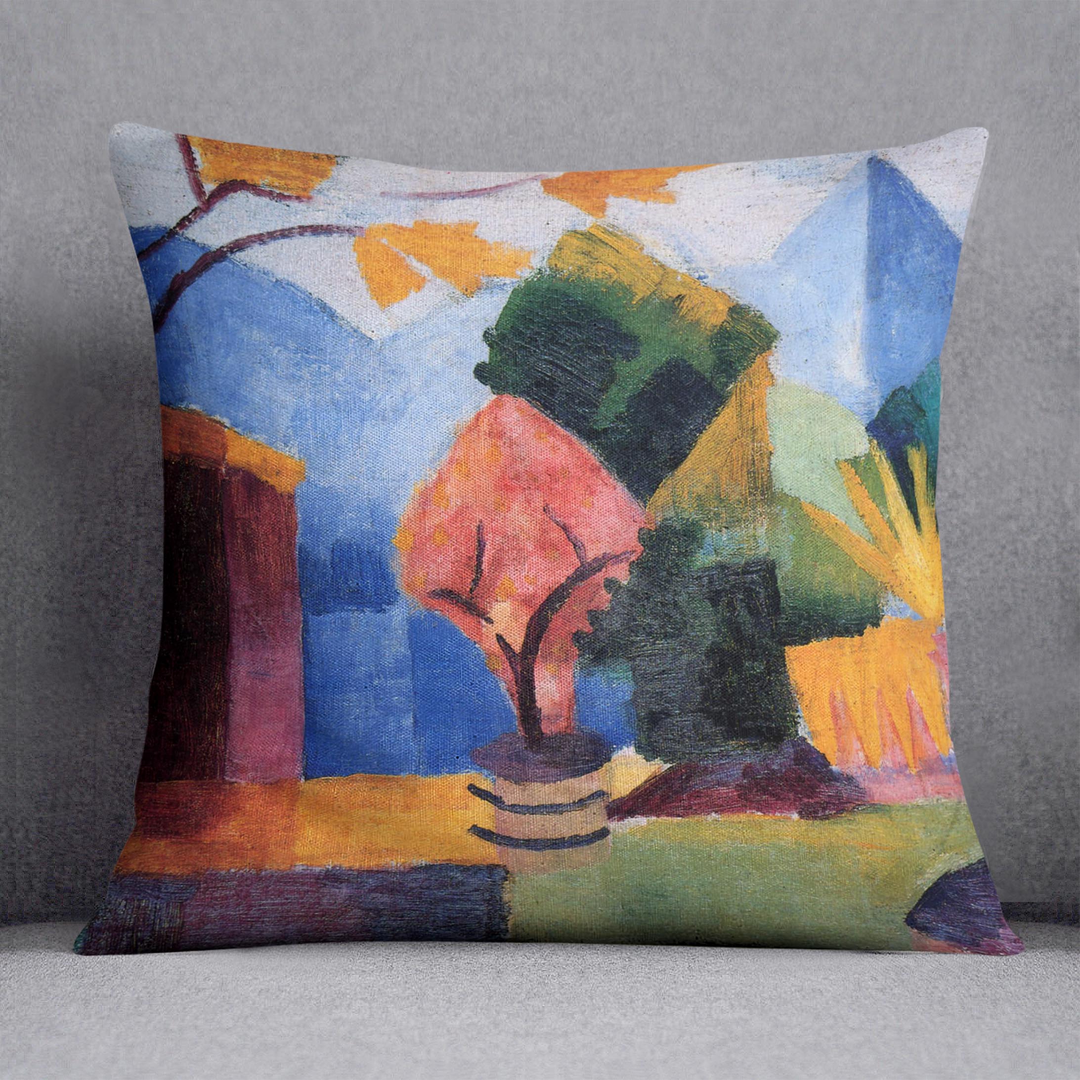 Garden on the lake of Thun by Macke Cushion - Canvas Art Rocks - 1