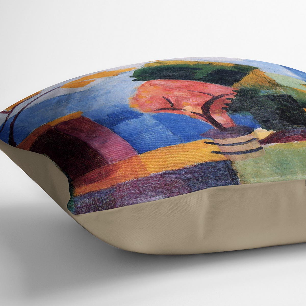 Garden on the lake of Thun by Macke Cushion - Canvas Art Rocks - 2
