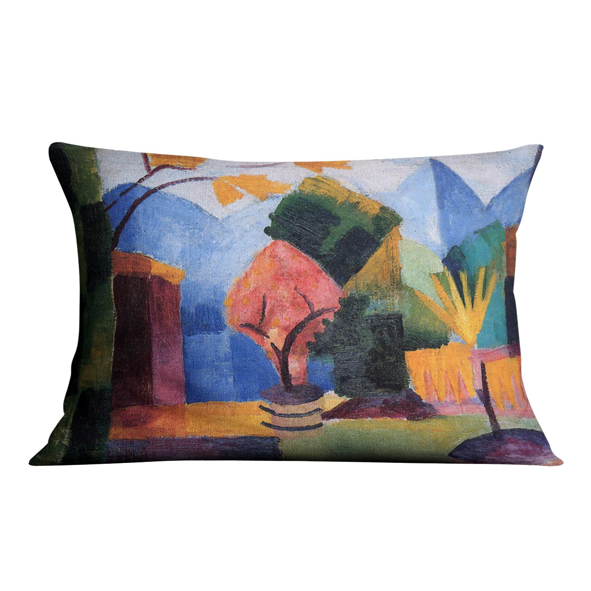 Garden on the lake of Thun by Macke Cushion - Canvas Art Rocks - 4