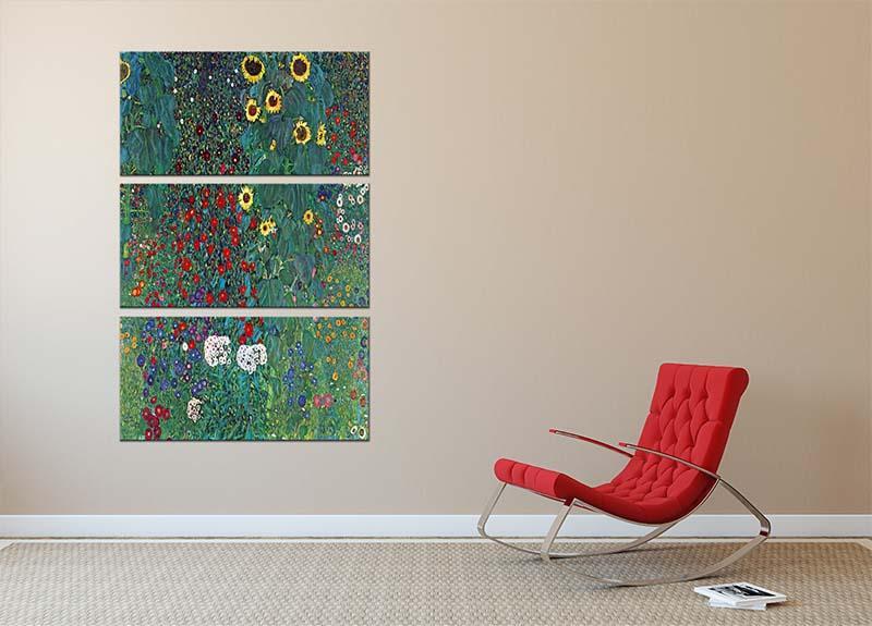 Garden with Crucifix 2 by Klimt 3 Split Panel Canvas Print - Canvas Art Rocks - 2