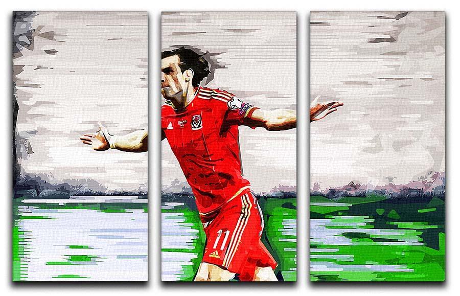 Gareth Bale 3 Split Panel Canvas Print - Canvas Art Rocks - 1