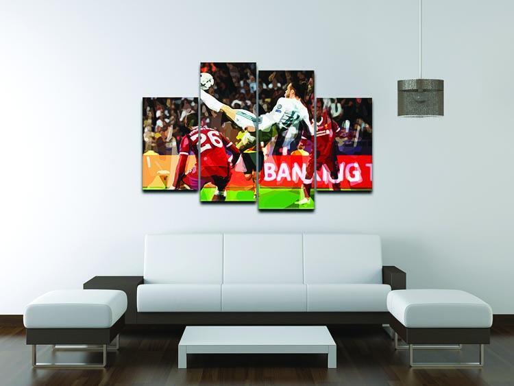 Gareth Bale Overhead Kick 4 Split Panel Canvas - Canvas Art Rocks - 3