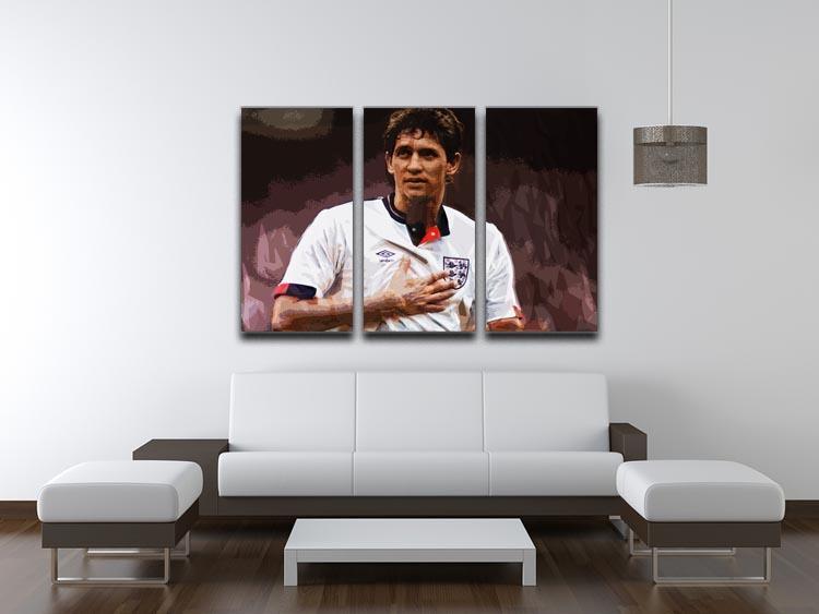 Gary Lineker England 3 Split Panel Canvas Print - Canvas Art Rocks - 3