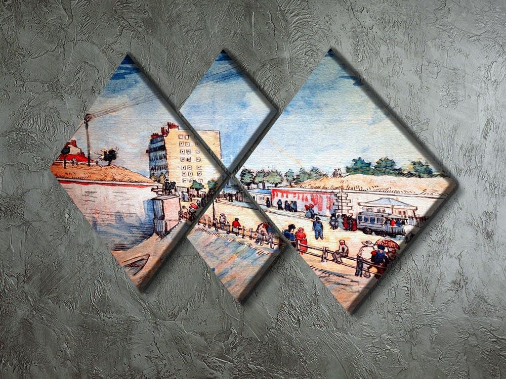 Gate in the Paris Ramparts by Van Gogh 4 Square Multi Panel Canvas - Canvas Art Rocks - 2