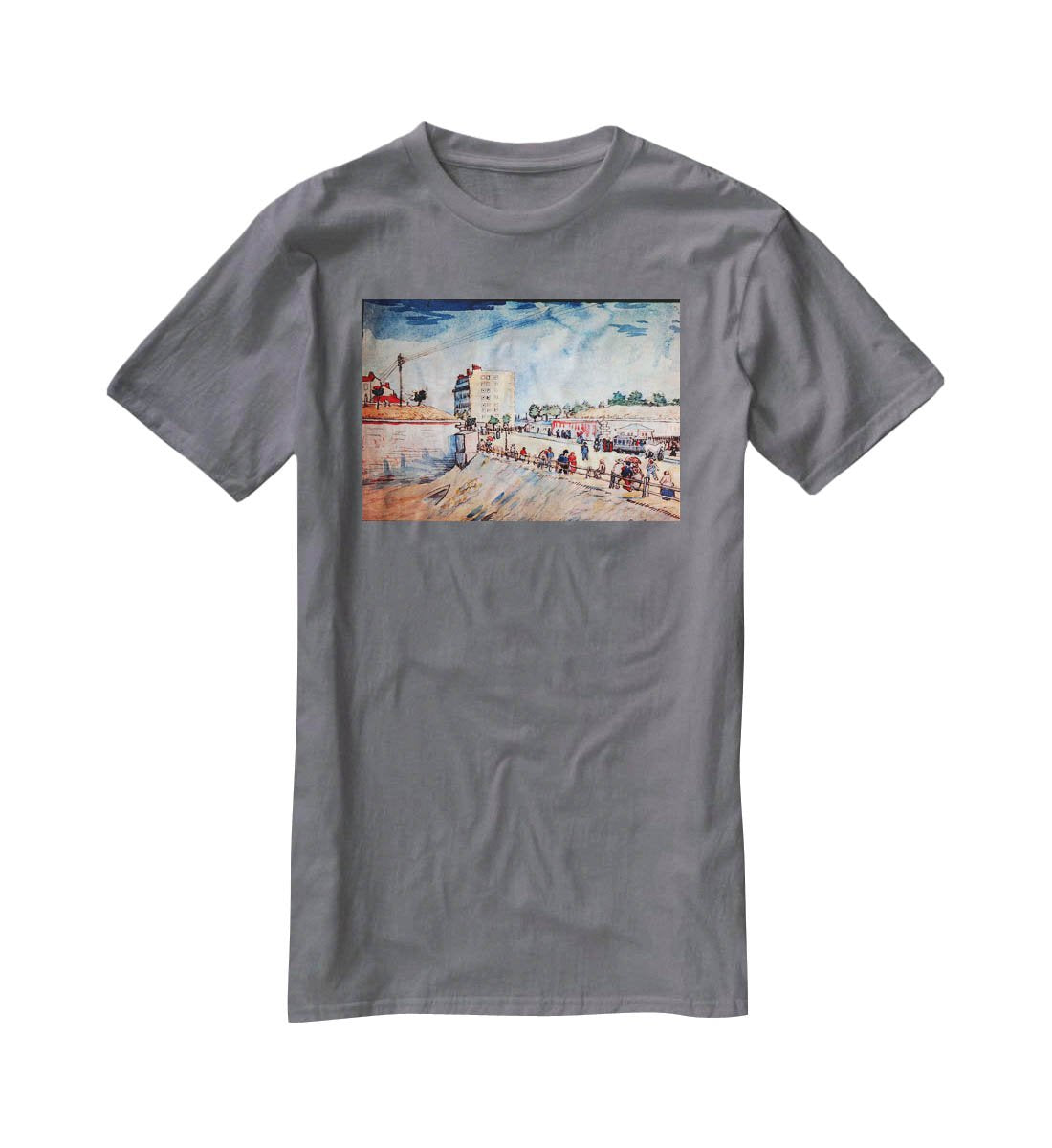 Gate in the Paris Ramparts by Van Gogh T-Shirt - Canvas Art Rocks - 3