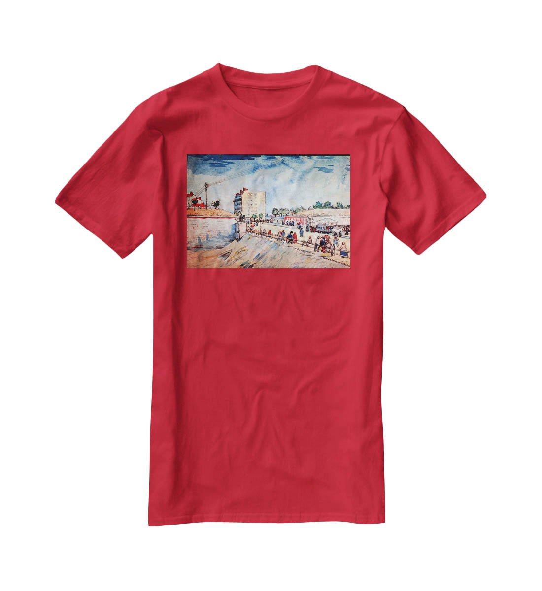 Gate in the Paris Ramparts by Van Gogh T-Shirt - Canvas Art Rocks - 4