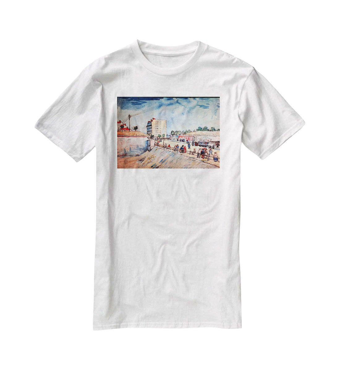 Gate in the Paris Ramparts by Van Gogh T-Shirt - Canvas Art Rocks - 5
