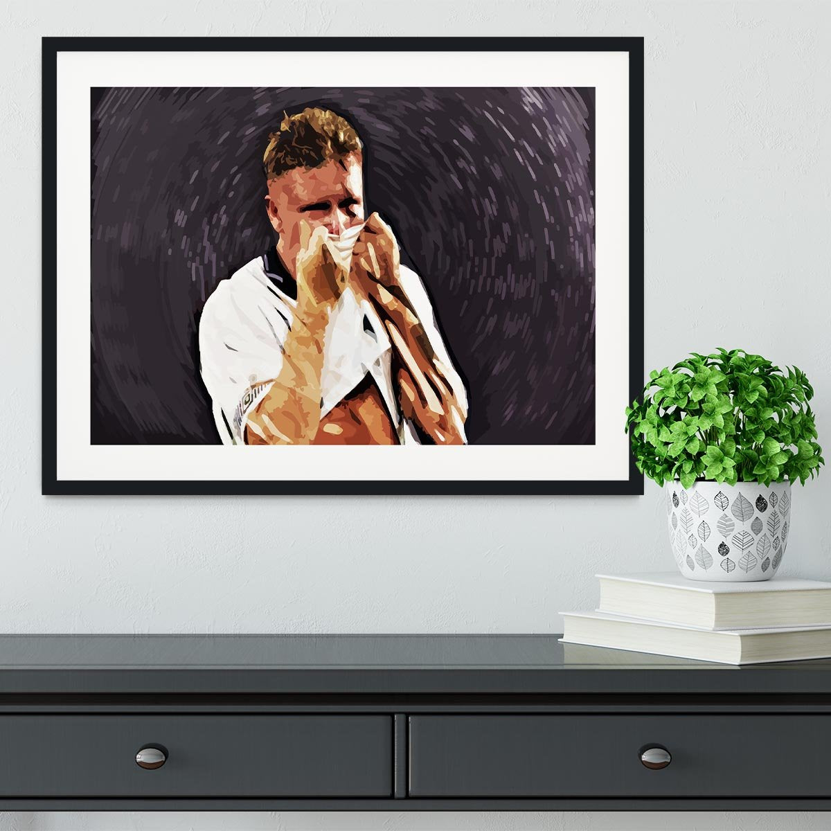 Gazza Tears at Italia '90 Framed Print - Canvas Art Rocks - 1