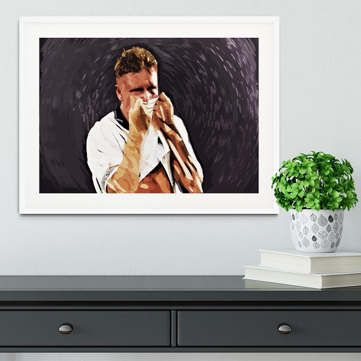 Gazza Tears at Italia '90 Framed Print - Canvas Art Rocks - 5