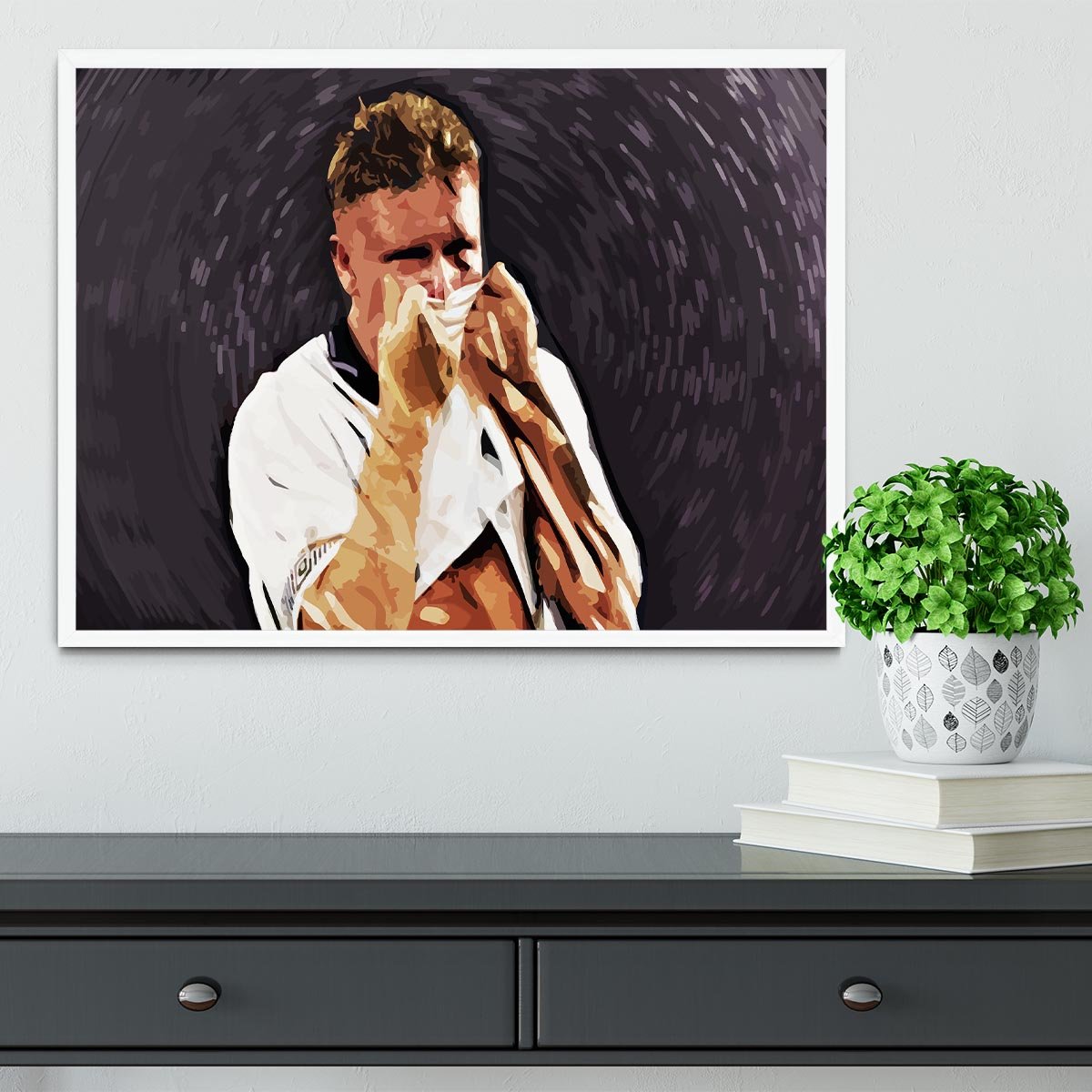 Gazza Tears at Italia '90 Framed Print - Canvas Art Rocks -6