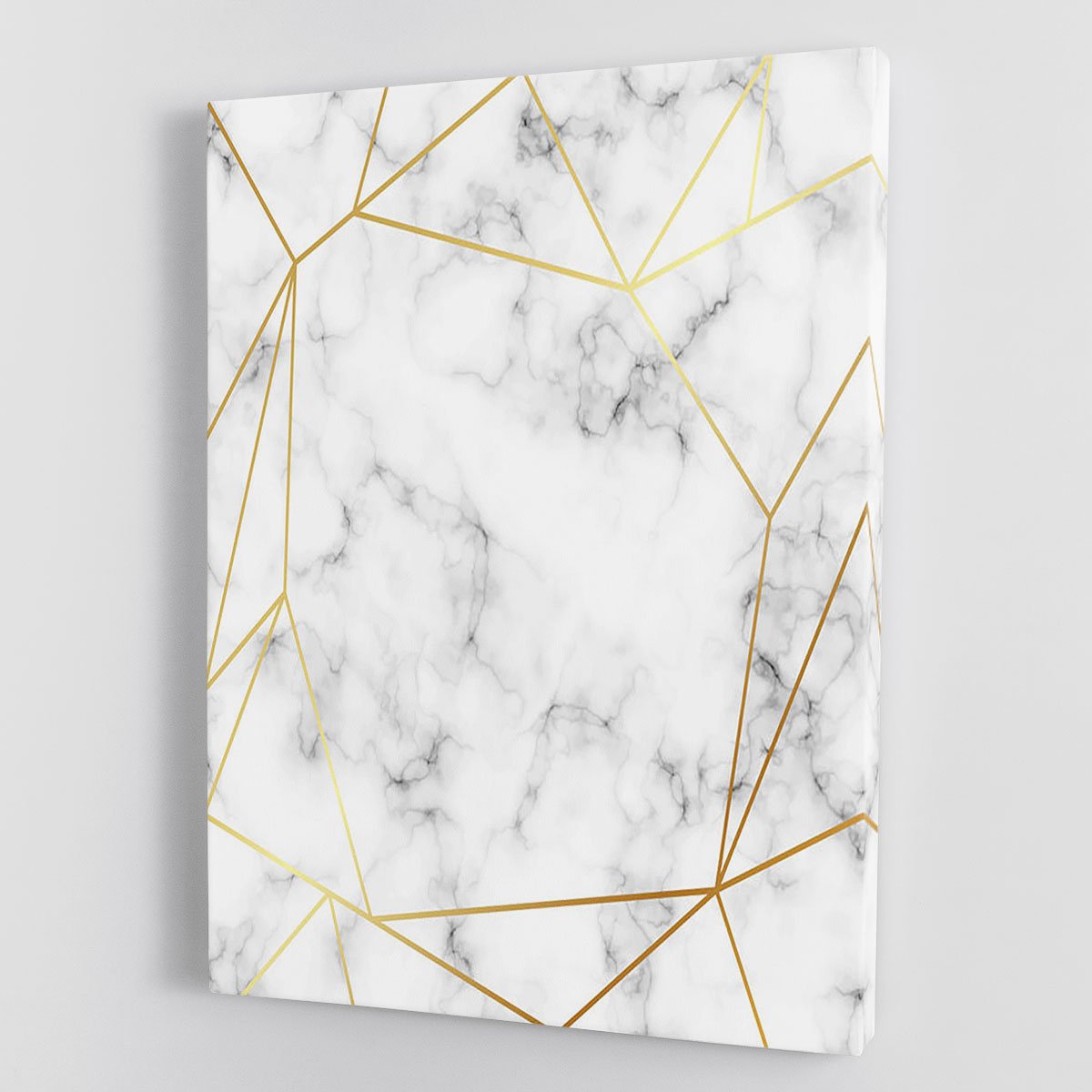 Geometric Gold Patterned Marble Canvas Print or Poster