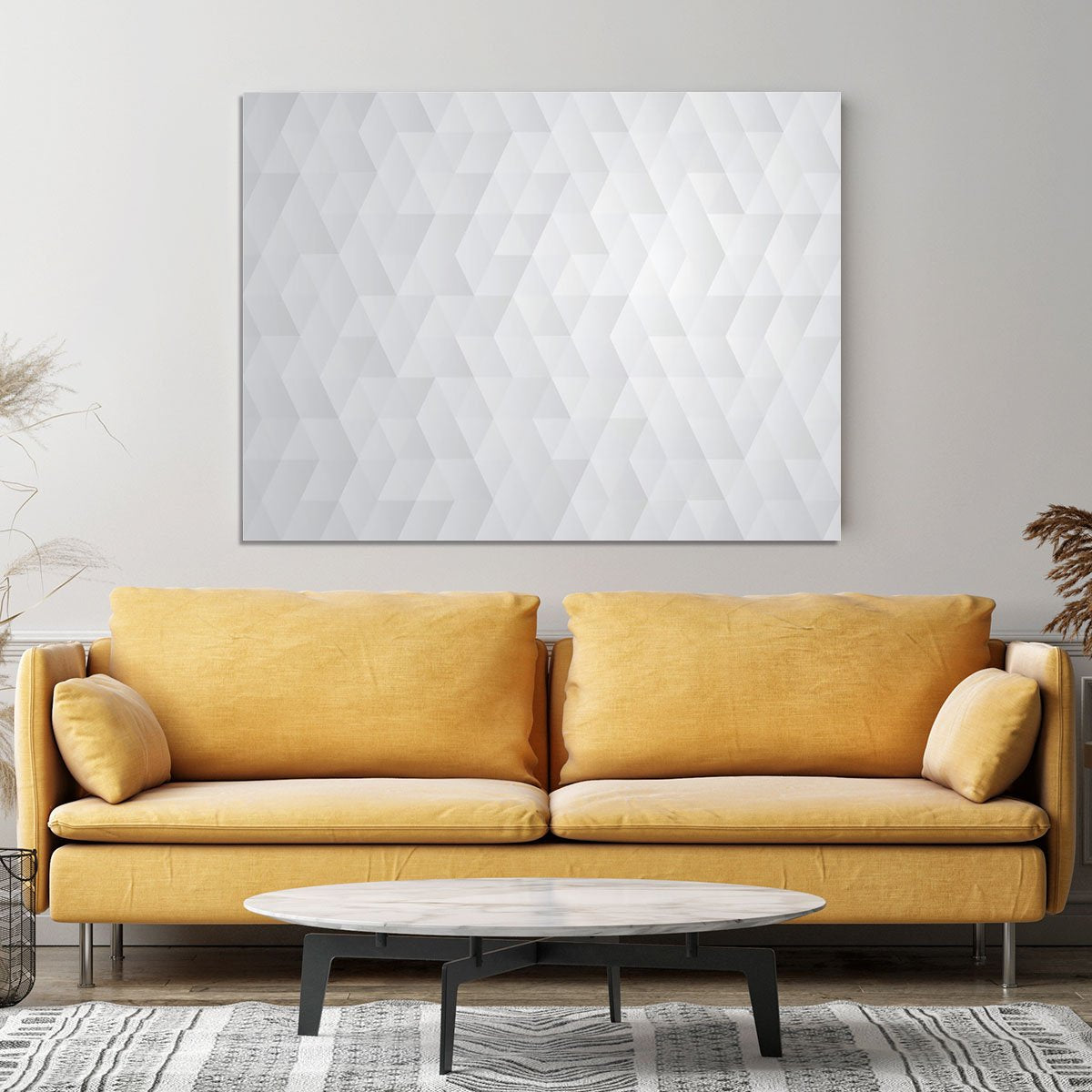 Geometric style abstract grey Canvas Print or Poster
