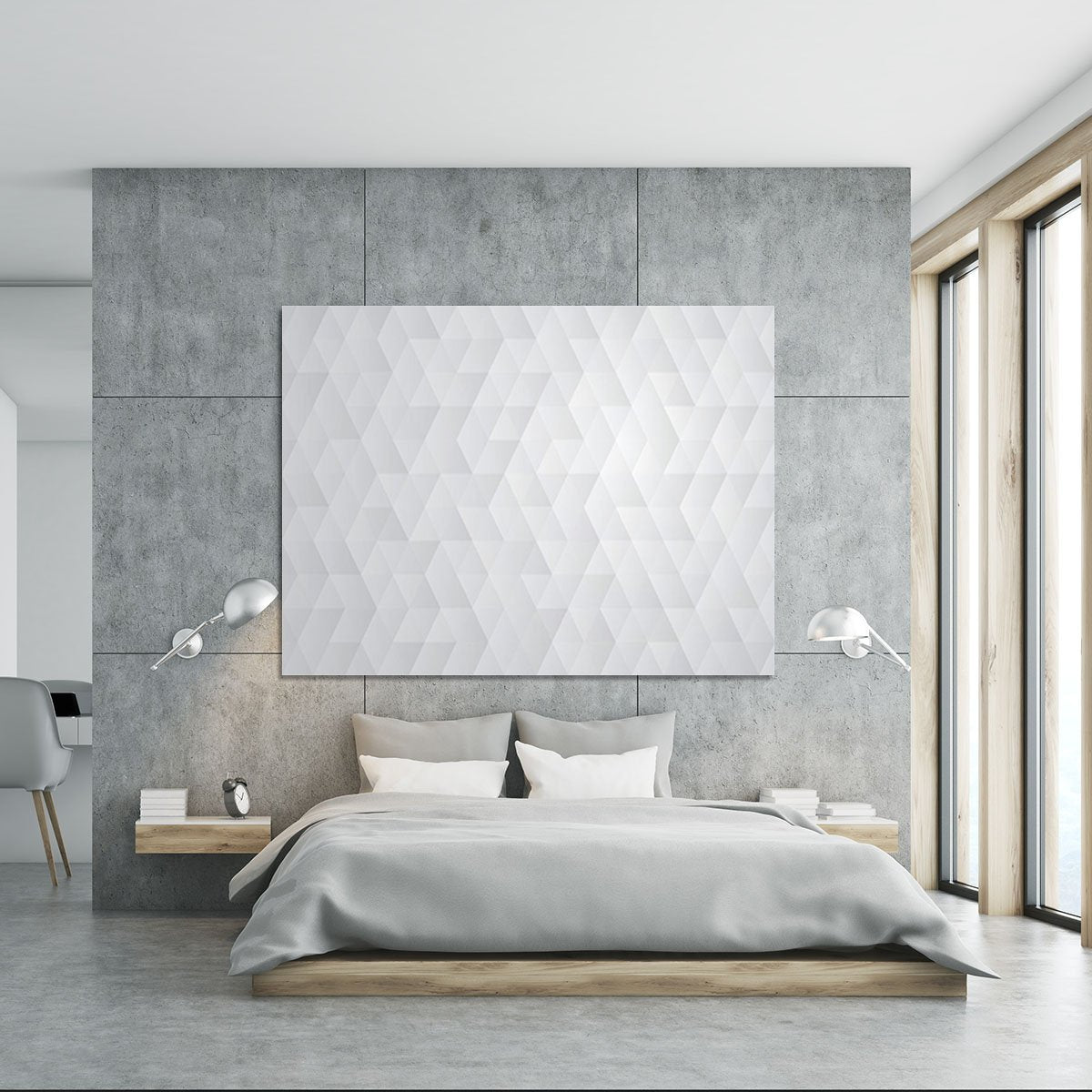 Geometric style abstract grey Canvas Print or Poster