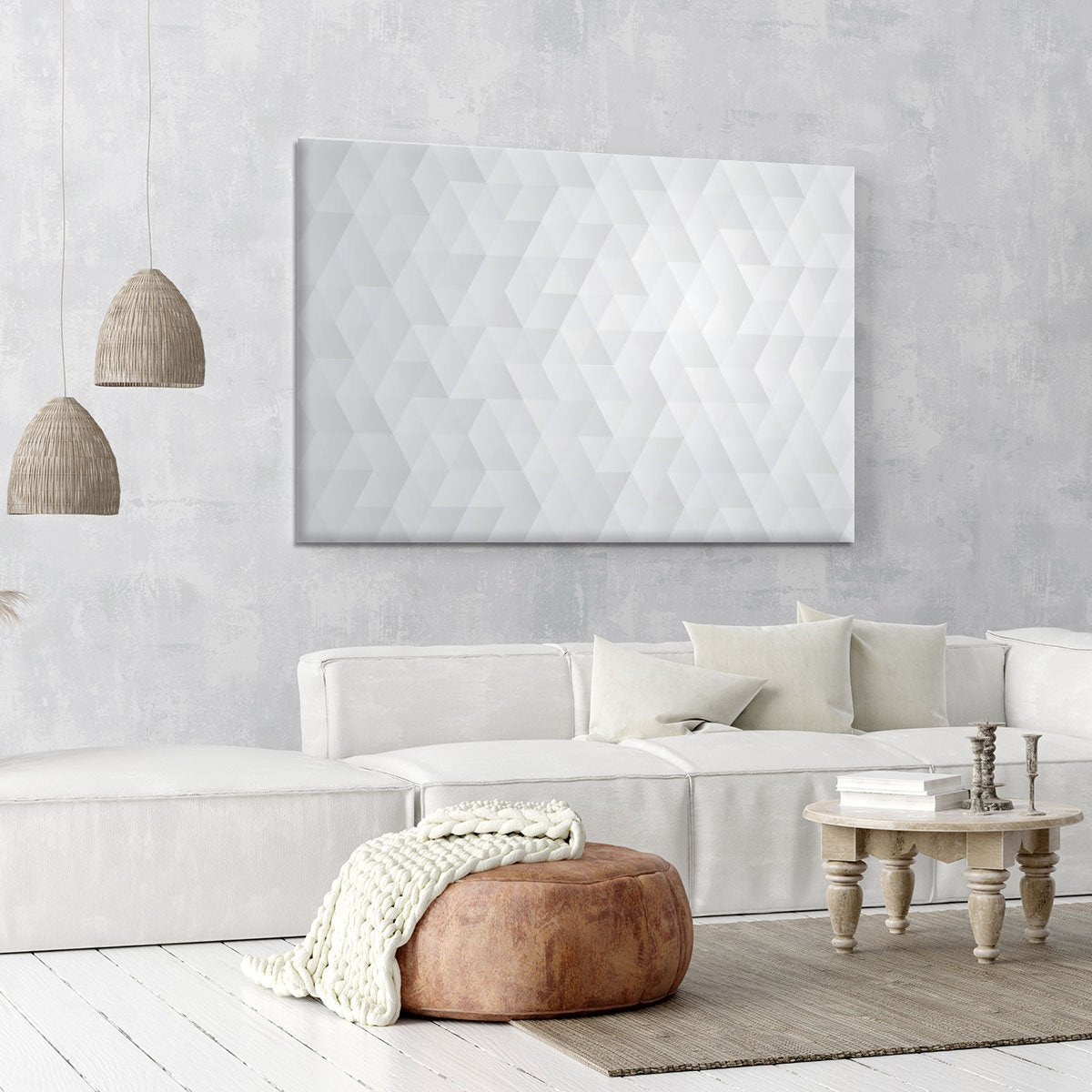 Geometric style abstract grey Canvas Print or Poster