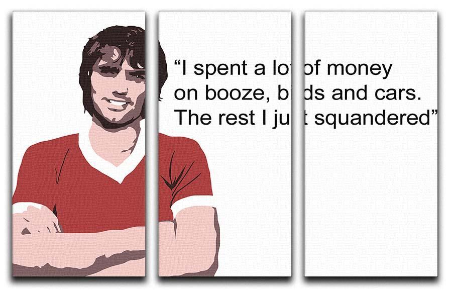 George Best Booze Birds and Cars 3 Split Panel Canvas Print - Canvas Art Rocks - 1