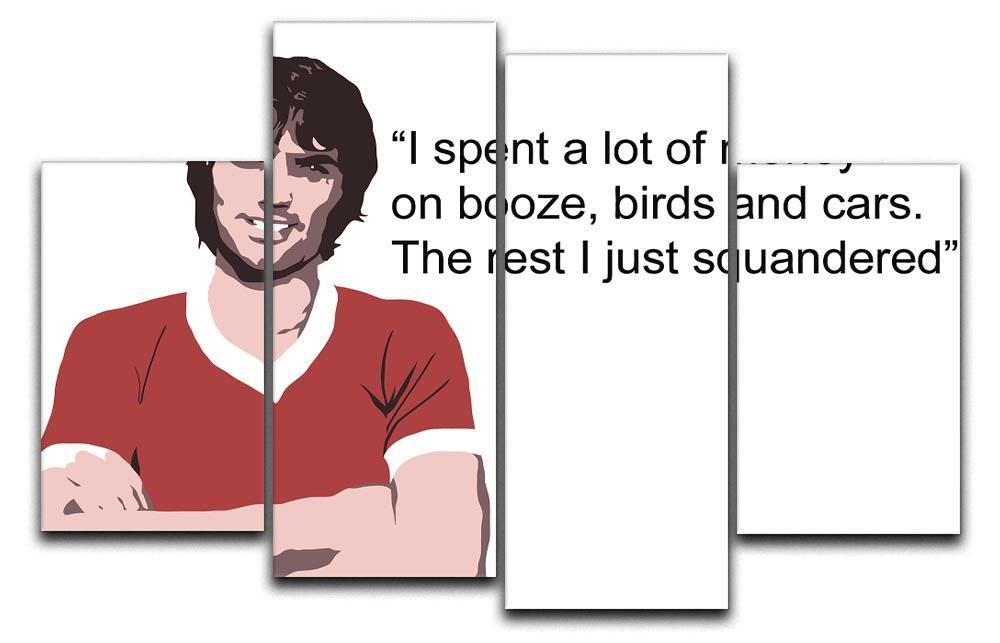 George Best Booze Birds and Cars 4 Split Panel Canvas  - Canvas Art Rocks - 1