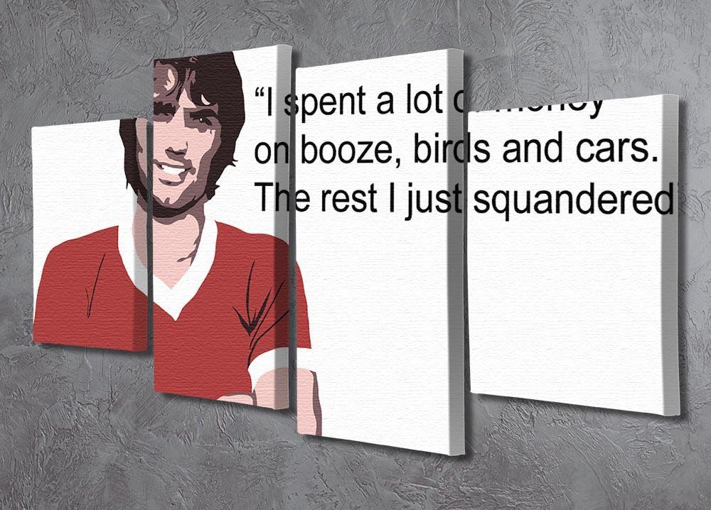 George Best Booze Birds and Cars 4 Split Panel Canvas - Canvas Art Rocks - 2
