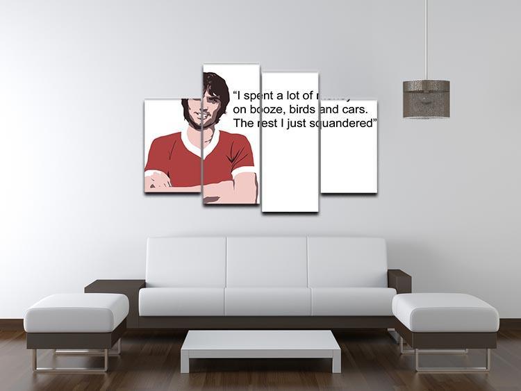 George Best Booze Birds and Cars 4 Split Panel Canvas - Canvas Art Rocks - 3