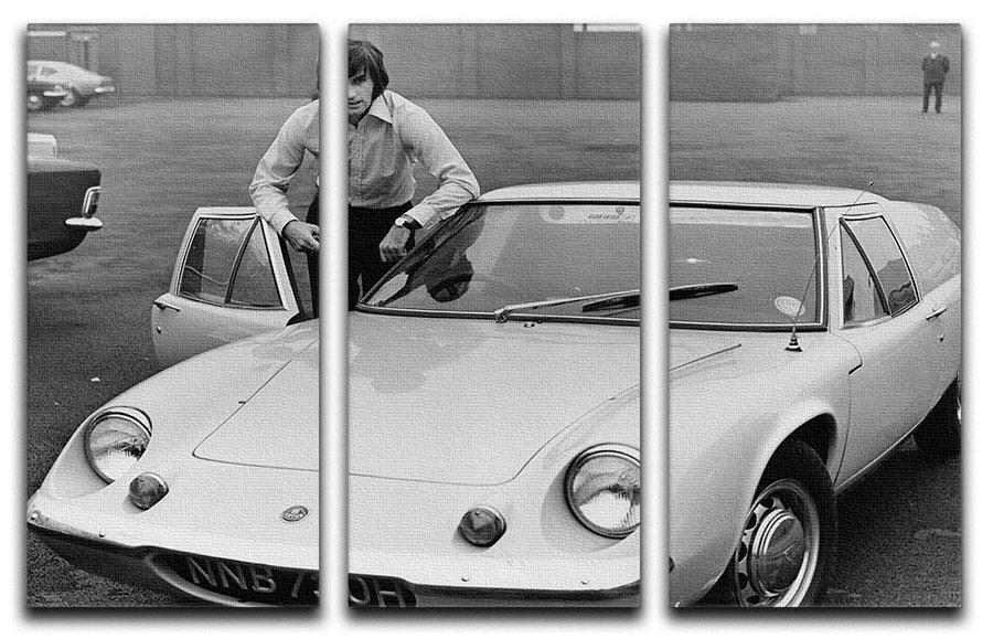 George Best with his Lotus Europa 3 Split Panel Canvas Print - Canvas Art Rocks - 1