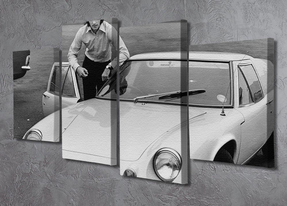 George Best with his Lotus Europa 4 Split Panel Canvas - Canvas Art Rocks - 2