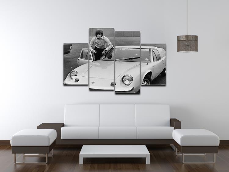 George Best with his Lotus Europa 4 Split Panel Canvas - Canvas Art Rocks - 3