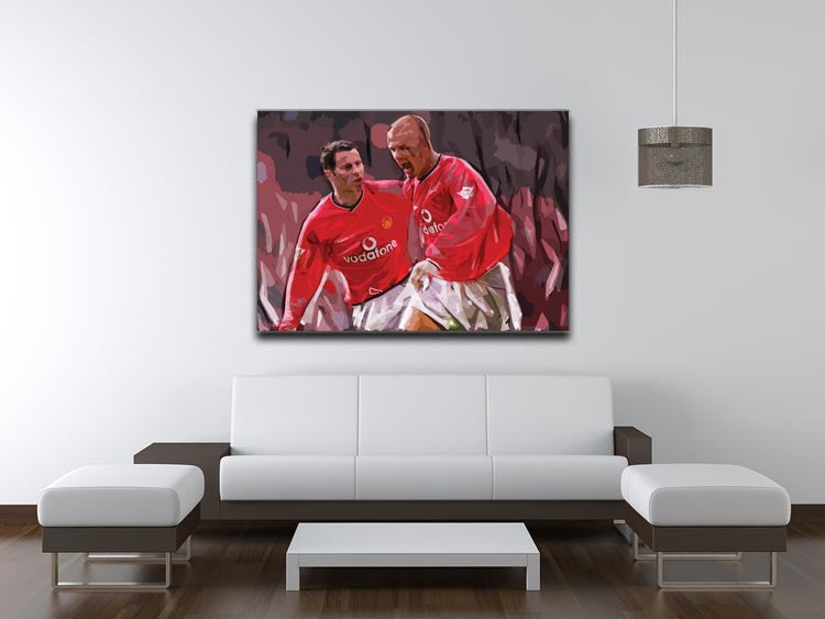 Ryan Giggs and David Beckham Print - Canvas Art Rocks - 4