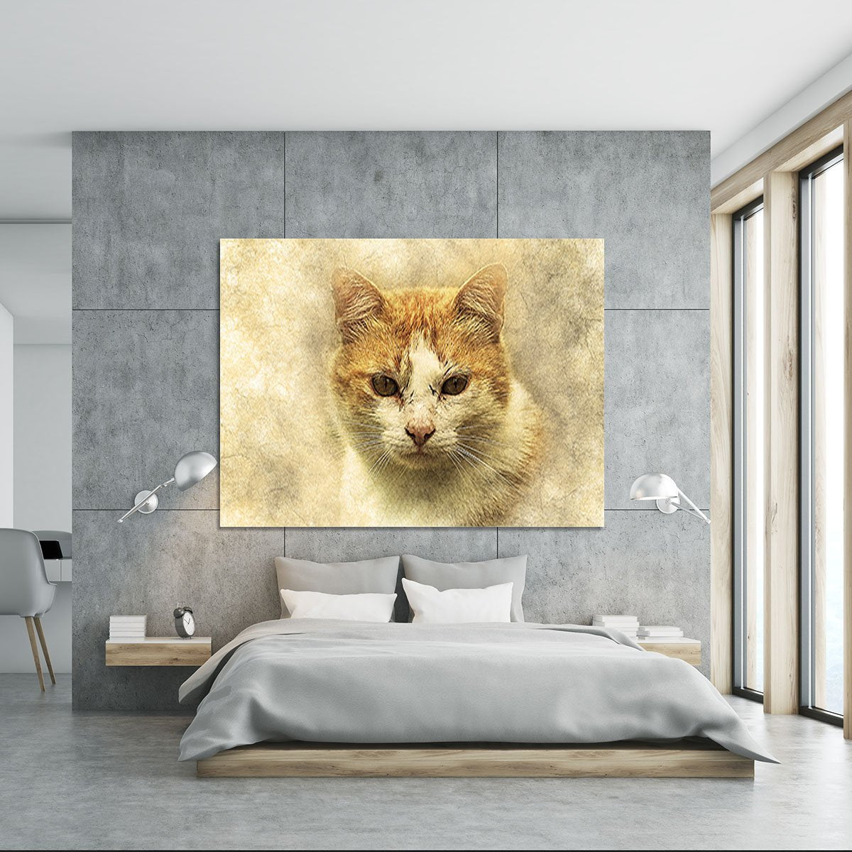 Ginger Cat Painting Canvas Print or Poster