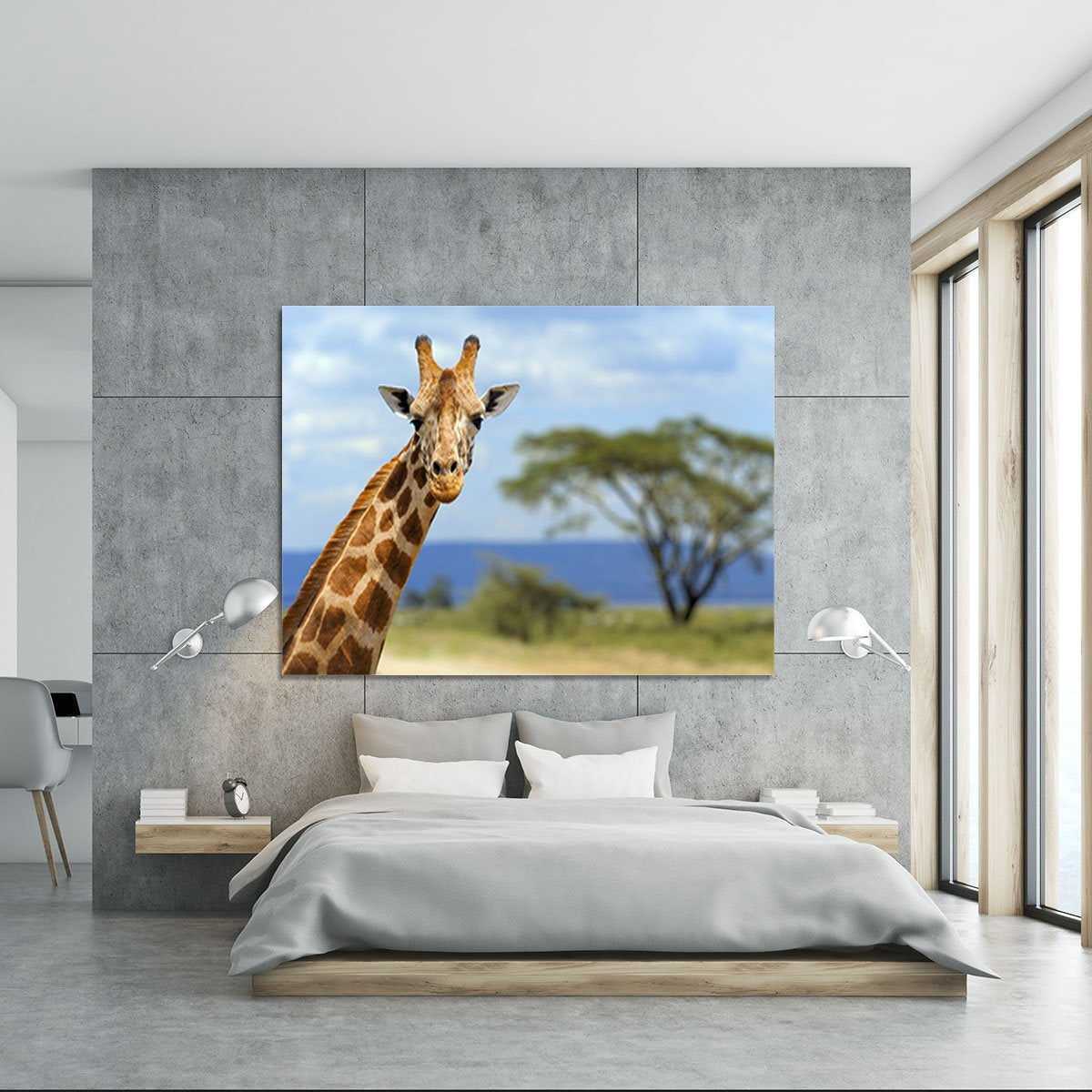 Giraffe in front Amboseli national park Kenya Canvas Print or Poster