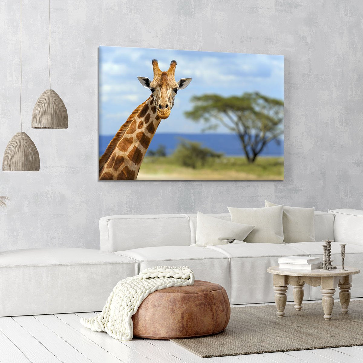 Giraffe in front Amboseli national park Kenya Canvas Print or Poster