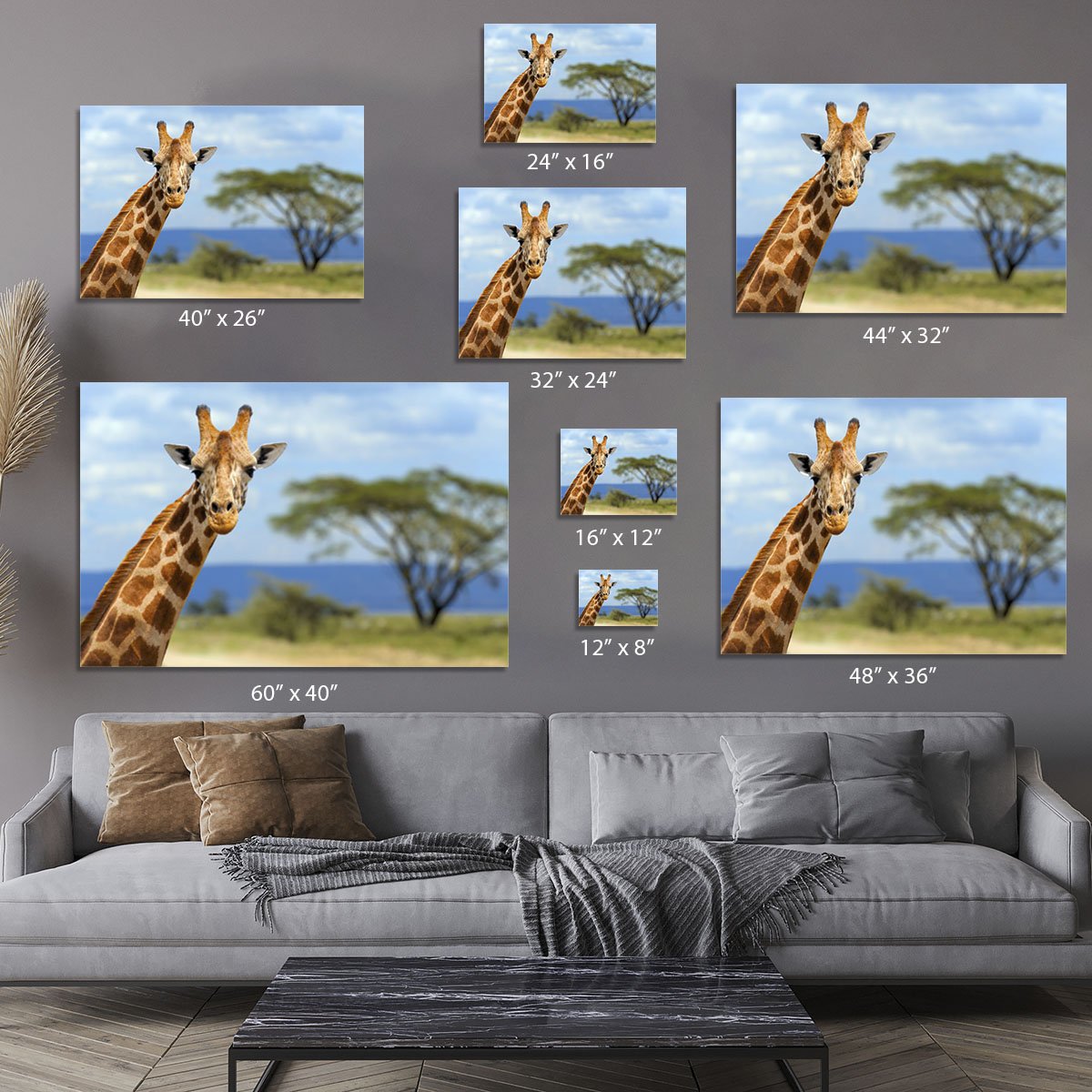 Giraffe in front Amboseli national park Kenya Canvas Print or Poster