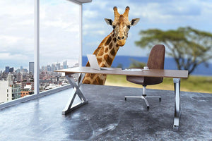 Giraffe in front Amboseli national park Kenya Wall Mural Wallpaper - Canvas Art Rocks - 3