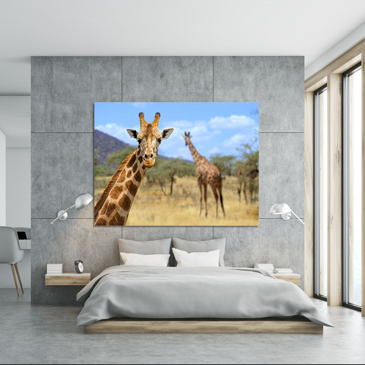 Giraffe in national park Kenya Canvas Print or Poster