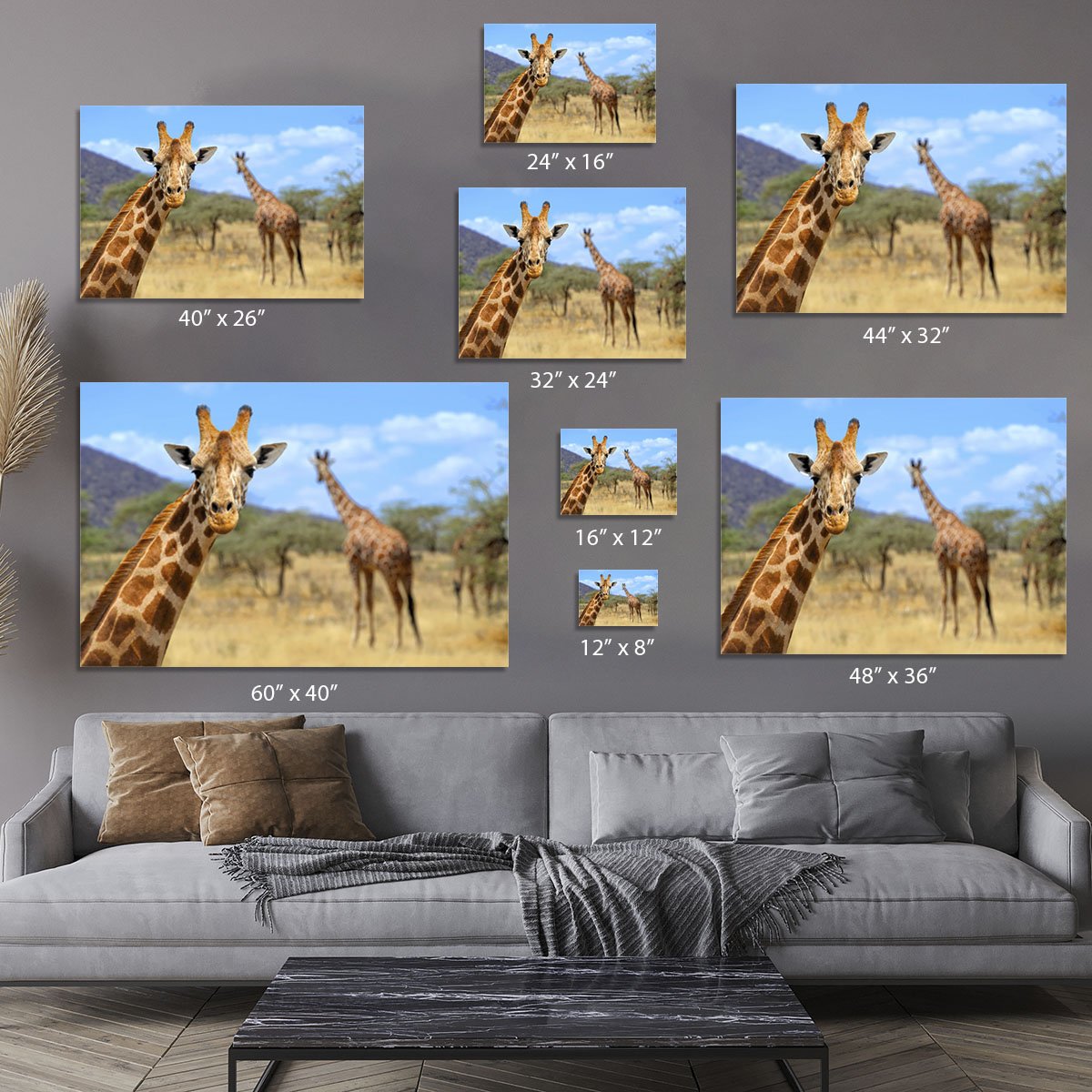 Giraffe in national park Kenya Canvas Print or Poster