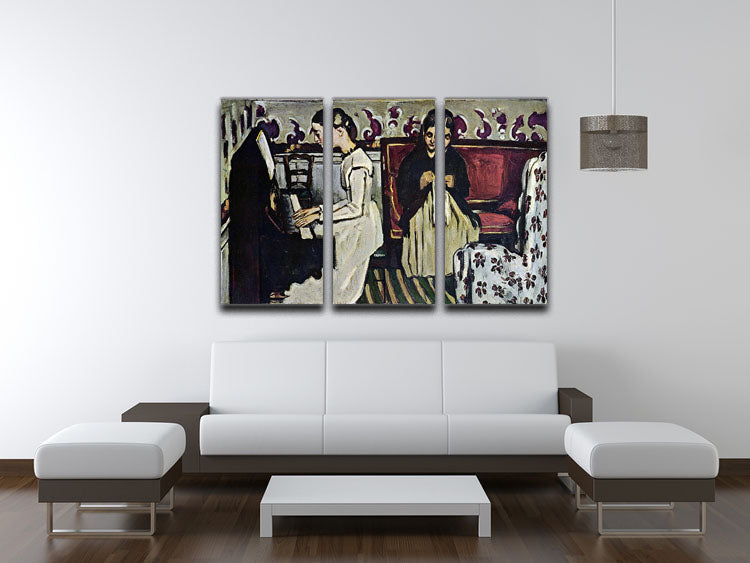 Girl at Piano by Cezanne 3 Split Panel Canvas Print - Canvas Art Rocks - 3