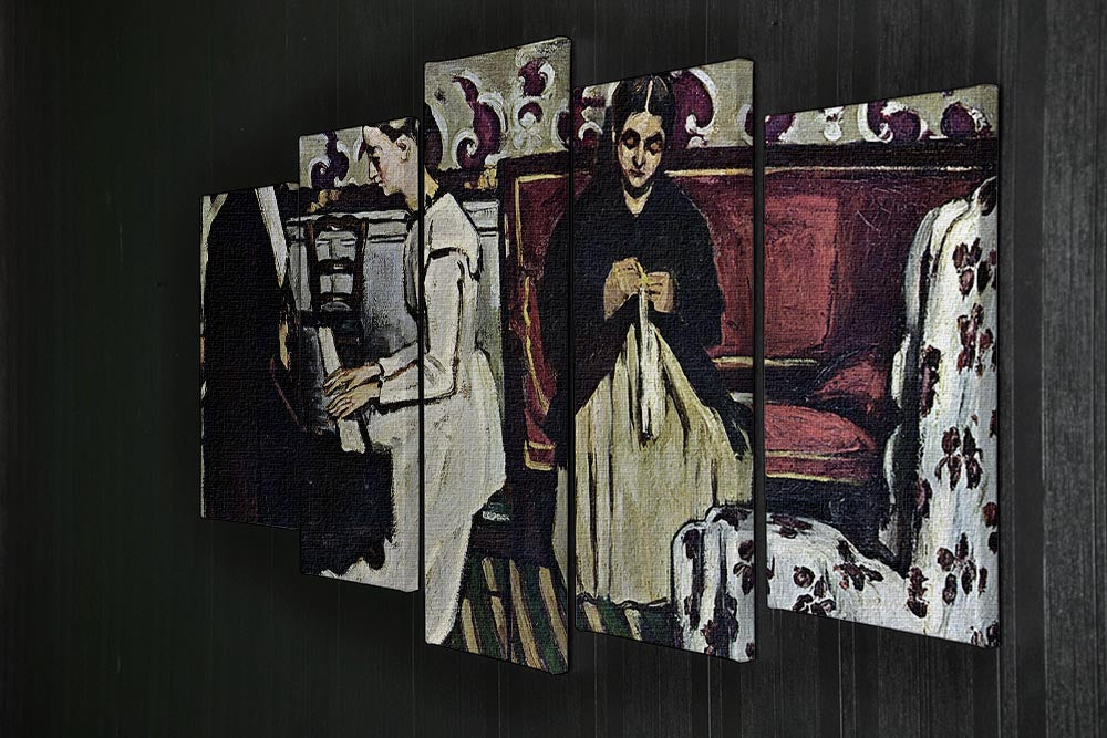 Girl at Piano by Cezanne 5 Split Panel Canvas - Canvas Art Rocks - 2