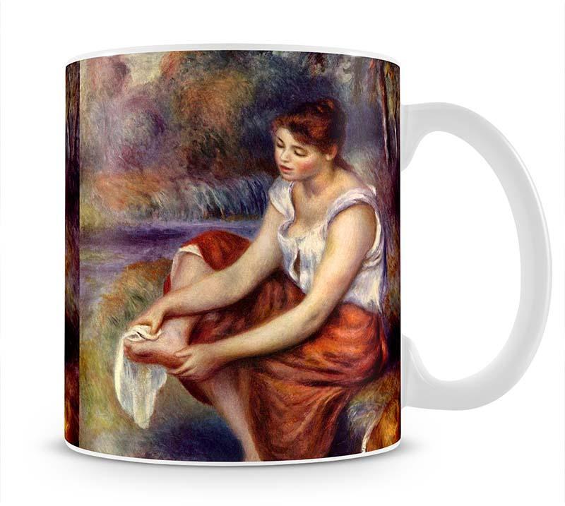 Girl dryes her feet by Renoir Mug - Canvas Art Rocks - 1