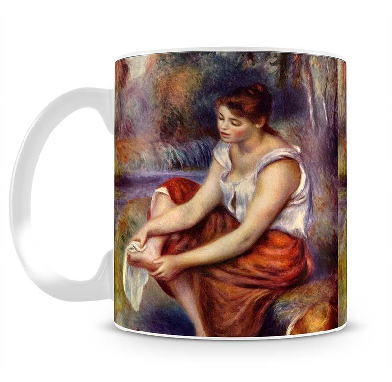 Girl dryes her feet by Renoir Mug - Canvas Art Rocks - 2