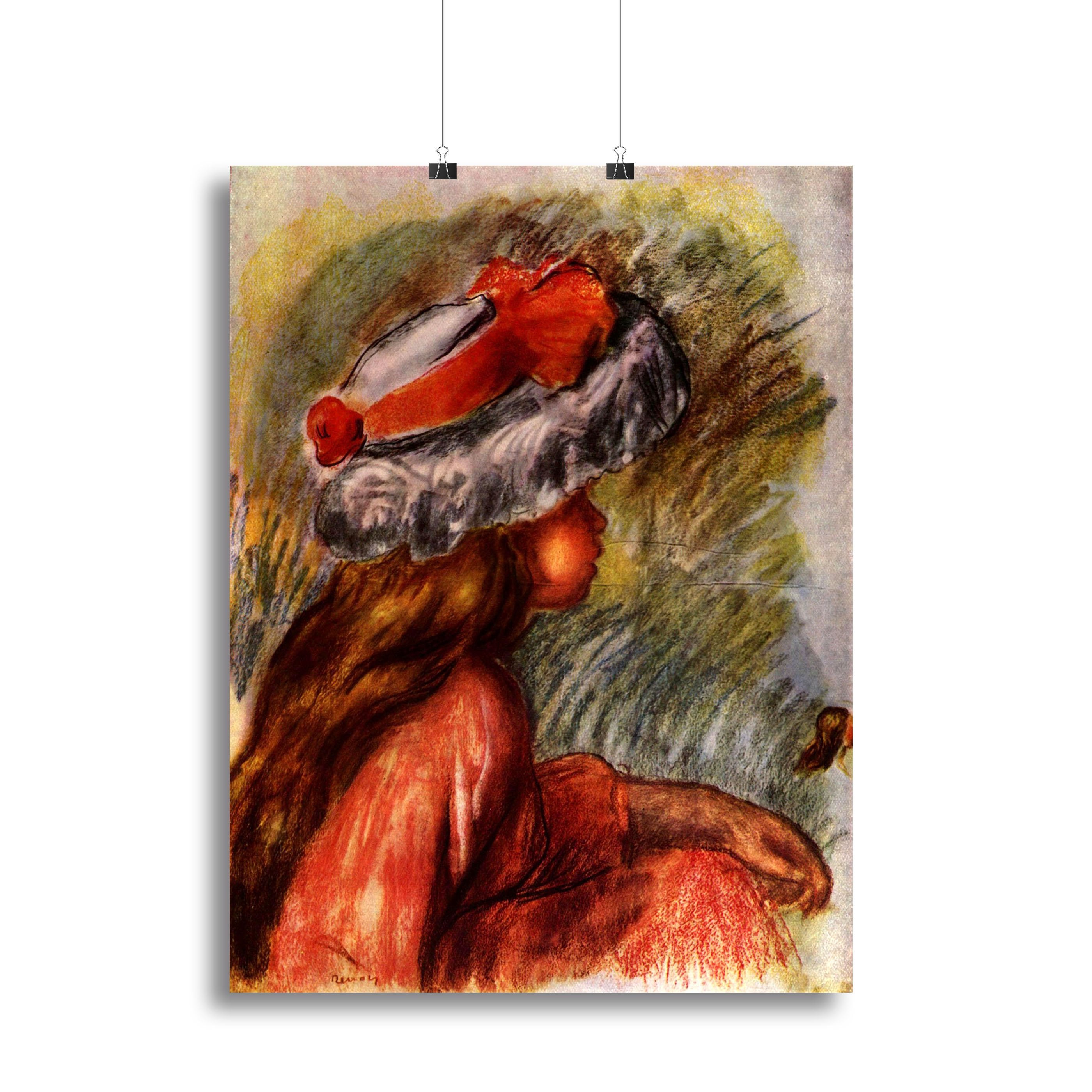 Girl head by Renoir Canvas Print or Poster