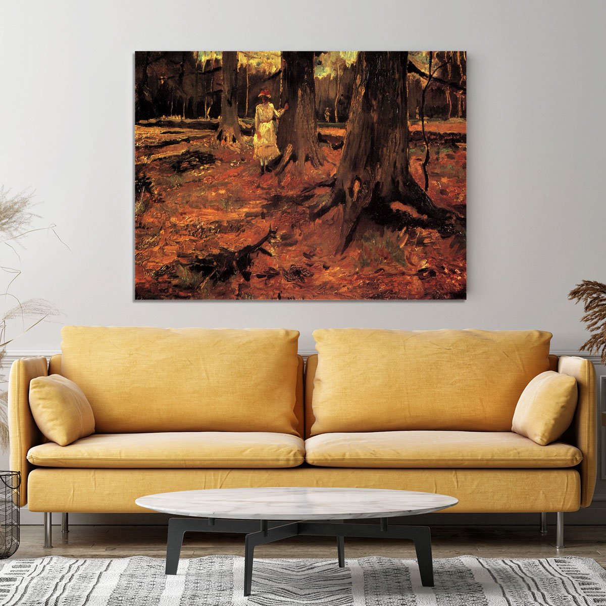 Girl in White in the Woods by Van Gogh Canvas Print or Poster