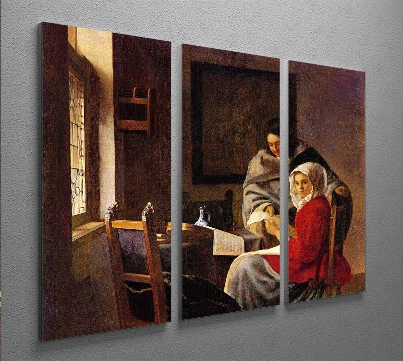 Girl interrupted in her music 3 Split Panel Canvas Print - Canvas Art Rocks - 2