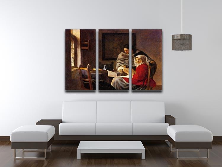 Girl interrupted in her music 3 Split Panel Canvas Print - Canvas Art Rocks - 3