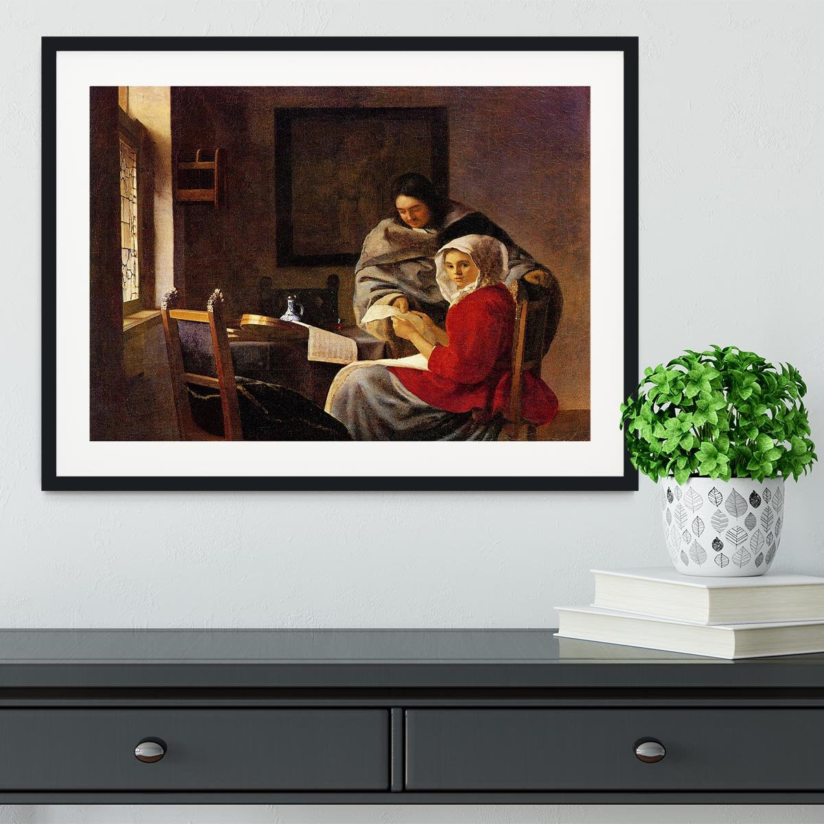 Girl interrupted in her music Framed Print - Canvas Art Rocks - 1
