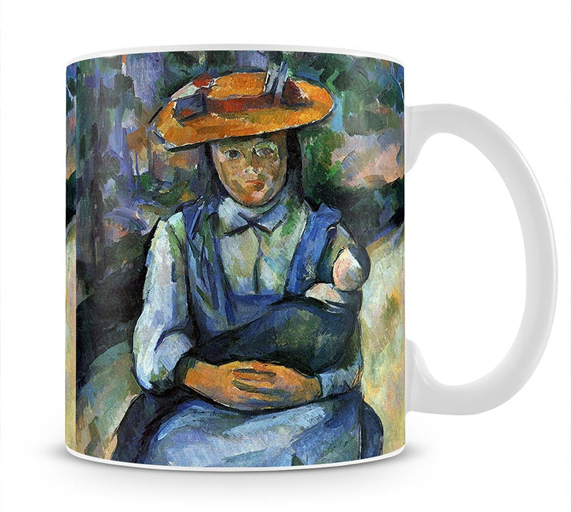 Girl with Doll by Cezanne Mug - Canvas Art Rocks - 1