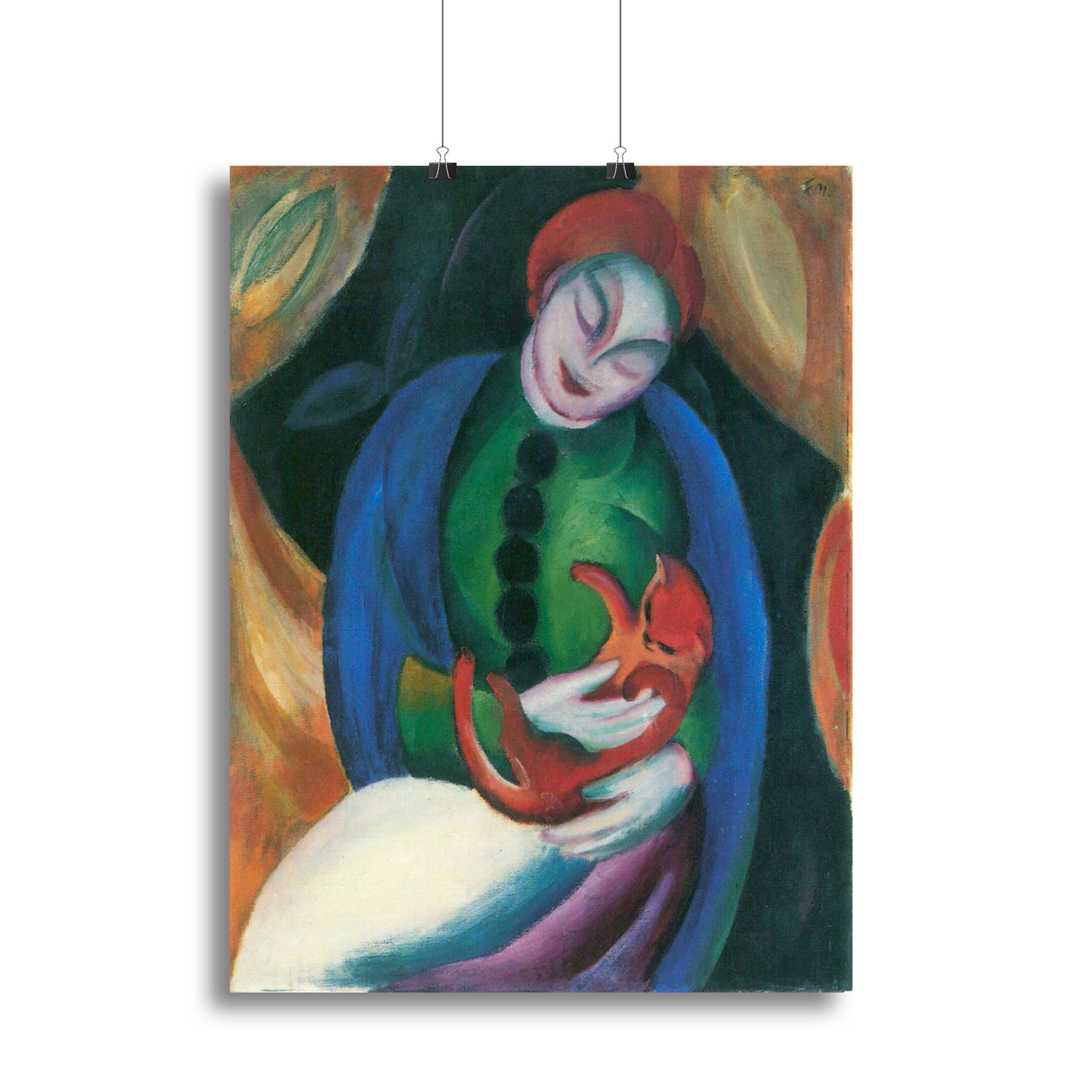 Girl with a Cat II by Franz Marc Canvas Print or Poster